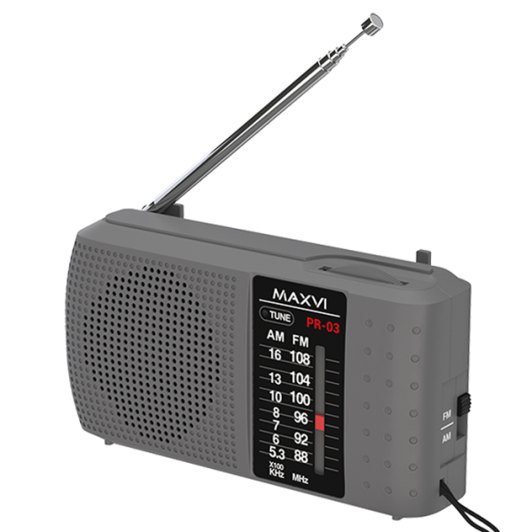 Купить Радиоприемник Радио FM-приемник Maxvi PR-03 grey